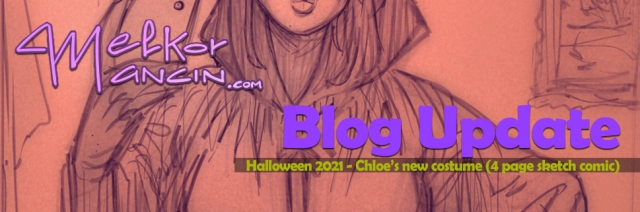 Halloween 2021 - Chloe’s new costume (4 page sketch comic)